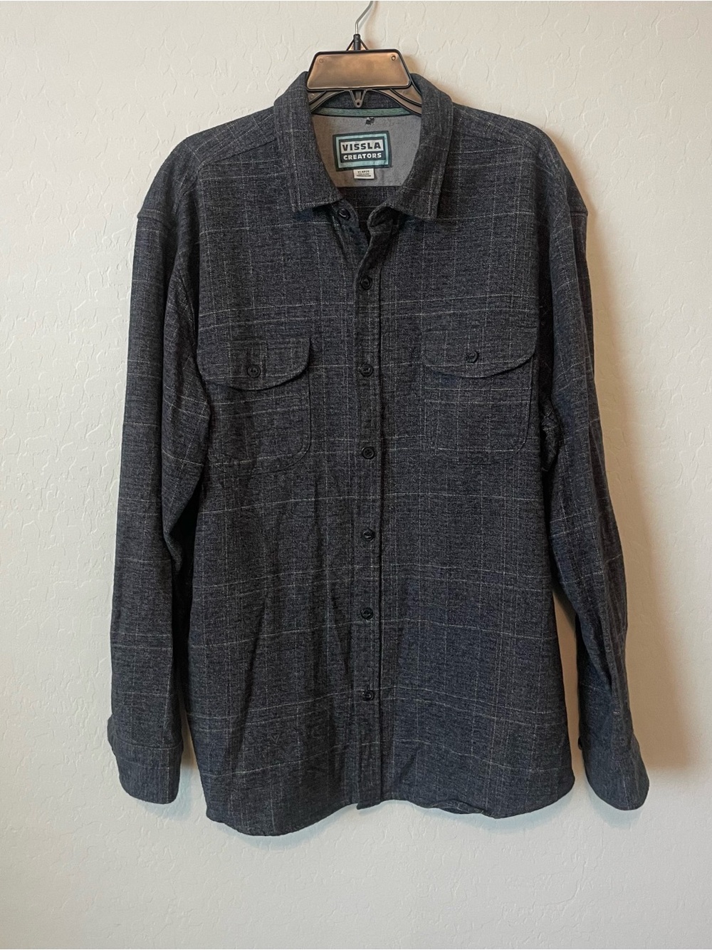 Vissla Creators Norte Eco Flannel Plaid Shirt Gray XL